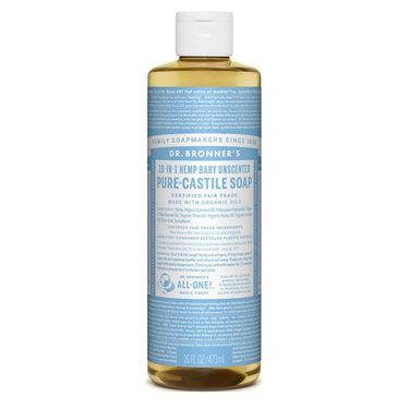 DR BRONNER PURE CASTILE LIQUID SOAP BABY UNSCENTED